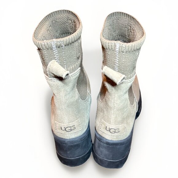 NEW UGG Brooklyn Chelsea Platform Hickory Suede Waterproof Boots Womens Size 11 - Picture 4 of 8